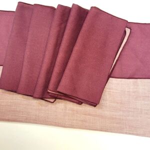 Burgundy Linen Napkin Set 6 Piece Elegant